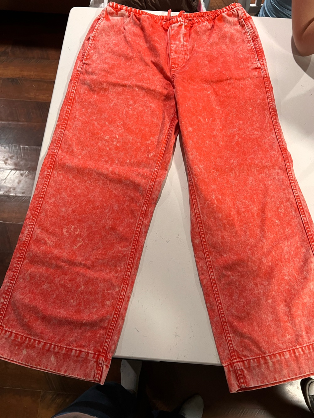BDG Red Tie-Waist Washed Jogger Pants